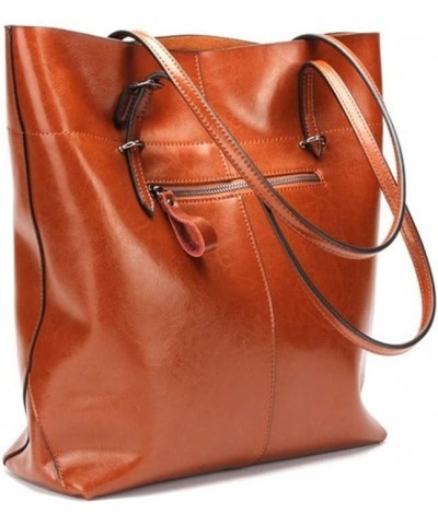 Women's Tote Bag Genuine Leather Handbags Classic Stylish Shoulder Bag Purses (Orange) Gray $43.28 Totes