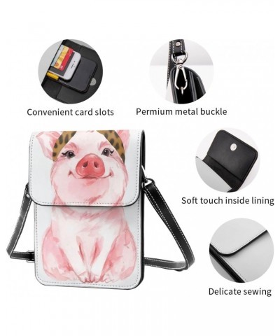 Cute Piggy Leopard Bandana Crossbody Cell Phone Bag cute Purse Bags with Shoulder Strap Holder Wallet For Women Handbag MINI ...