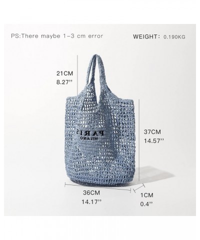 2023 Ins Luxury Design Women Plaited Straw Bag Large Capacity Tote Handbag Hollow Summer Beach Vacation Shoulder Bag B $19.71...