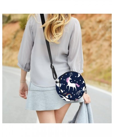 Yoga Women In Yin Yang Symbol Crossbody Bag for Women Teen Girls Round Canvas Shoulder Bag Purse Tote Handbag Bag Multi02 $8....