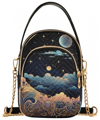 Women's Sling Bags-Art Moon Cloud, Fashion Crossbody Handbags Purse with Chain Strap Top handle 5.91×3.15×8.27 Inches $11.07 ...