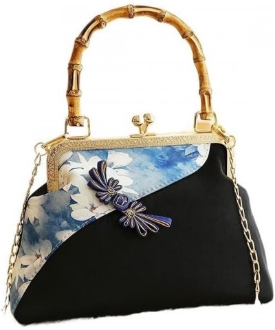 Hand-held Finished Ethnic Style Cheongsam Bag Handbag One-shoulder Cross-body Hand-slung Gold Bag Black $23.03 Shoulder Bags