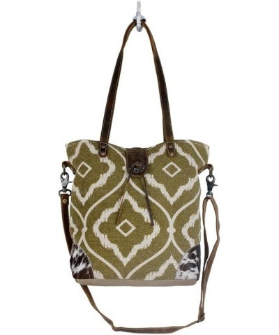 Aesthetic Shoulder Bag Upcycled Cotton & Leather S-2809 $25.45 Shoulder Bags