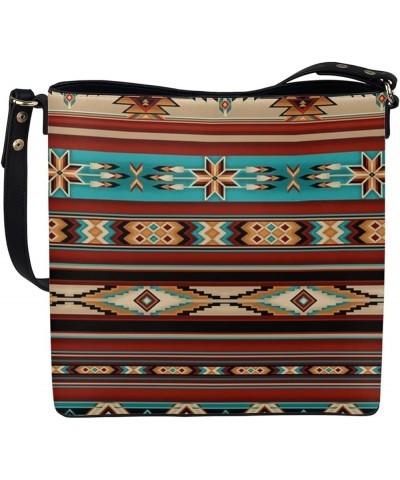 Handbags for Women's Leather Hobo Bags Shoulder Bucket Crossbody Purse Southwestern Native American Aztec $21.15 Hobo Bags