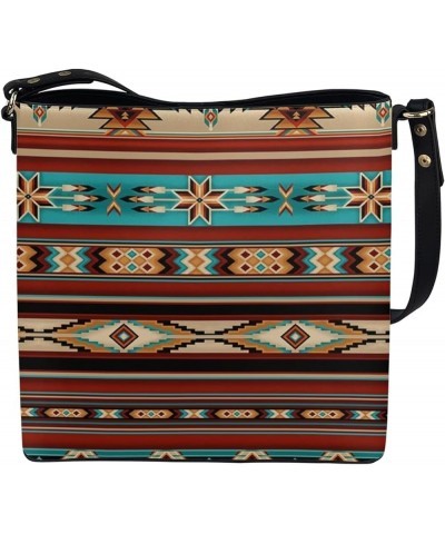 Handbags for Women's Leather Hobo Bags Shoulder Bucket Crossbody Purse Southwestern Native American Aztec $21.15 Hobo Bags