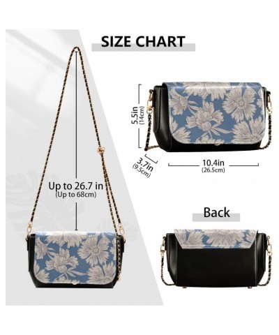 Garden Flowers Side Bag Crossbody Women Black Bags with Credit Card Slots Wallet Purses $22.79 Crossbody Bags