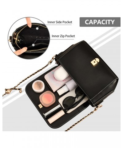 Garden Flowers Side Bag Crossbody Women Black Bags with Credit Card Slots Wallet Purses $22.79 Crossbody Bags