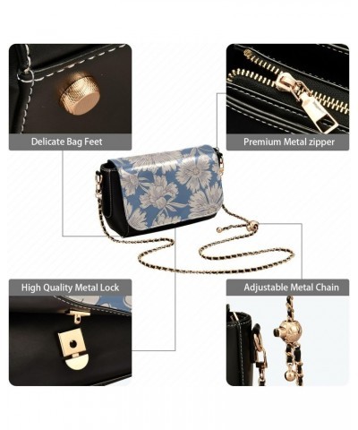 Garden Flowers Side Bag Crossbody Women Black Bags with Credit Card Slots Wallet Purses $22.79 Crossbody Bags