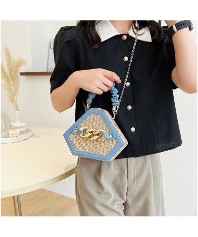 Shoulder bag women's fashionable shell bag simple crossbody bag sweet Blue $24.50 Shoulder Bags