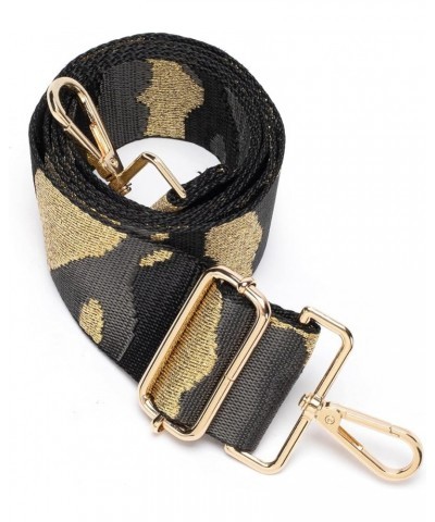 Women Crossbody Handbag Retro Vegan Leather Messenger Bag with Romovable Leopard Shoulder Strap Strap Gold $10.25 Crossbody Bags