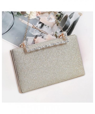 Women Clutch Purse Glitter Evening Bag Sequins Clutch Bag Sparkly Handbag Bridal Wedding Purse Light Gold $28.58 Evening Bags