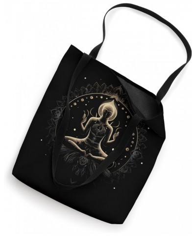 Meditative Yoga Pose Nested Within an Intricate Lotus Flower Tote Bag $12.47 Totes