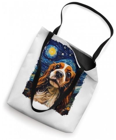 Selfie Dog Starry Night Funny Cavalier King Charles Spaniel Tote Bag $11.28 Totes