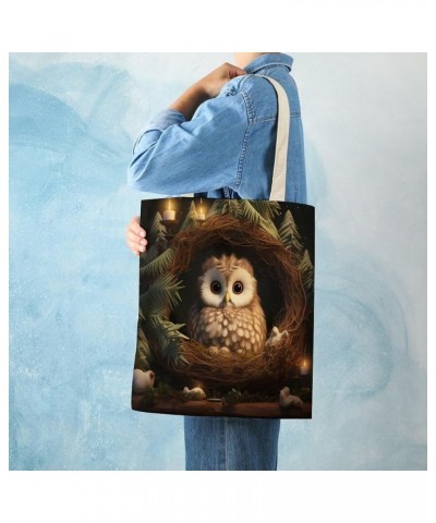 Canvas Tote Pet Lover Canvas Bag Minimalist Tote Bag Cute Panda Bear Shopping Tote Bag for Work Shopping Totebag-8 $9.68 Totes