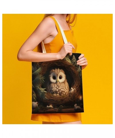 Canvas Tote Pet Lover Canvas Bag Minimalist Tote Bag Cute Panda Bear Shopping Tote Bag for Work Shopping Totebag-8 $9.68 Totes