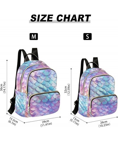 Pink Gradient Mermaid Scales Fashion Travel Backpack for Women Multi Pockets Lightweight Purse for Women-S Multicolor Medium ...