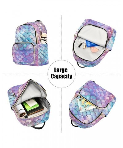 Pink Gradient Mermaid Scales Fashion Travel Backpack for Women Multi Pockets Lightweight Purse for Women-S Multicolor Medium ...