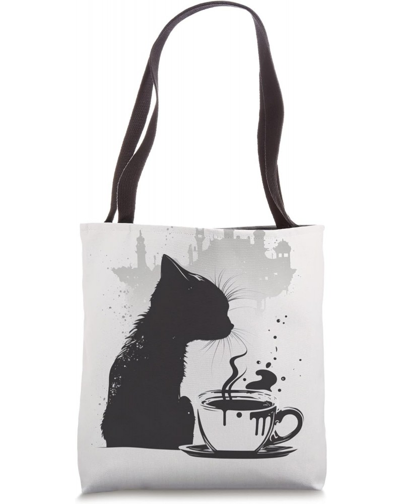 Funny Cat mother coffee lover Design Kitten Humor Cat Lover Tote Bag $12.40 Totes