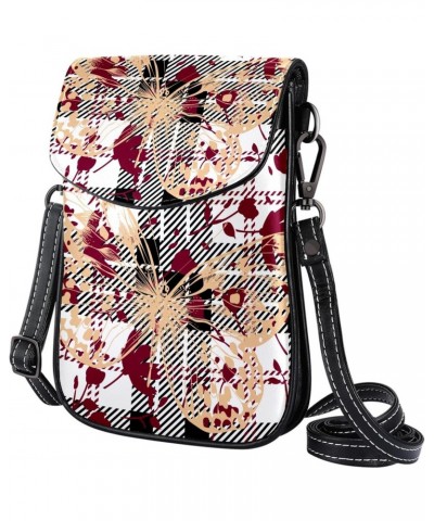 Crossbody Bag for Women, Purse, Messenger Bag, Shoulder Bag, Plaid Flower Pattern Butterfly Animal $14.29 Shoulder Bags