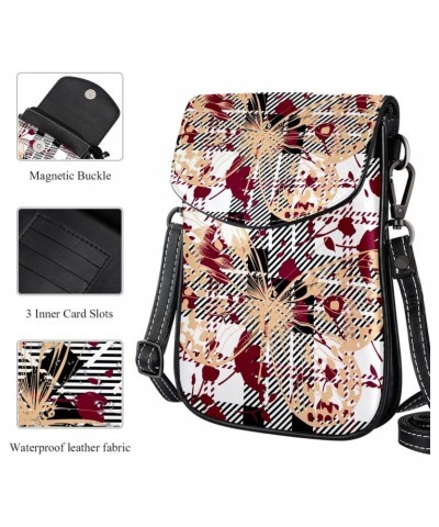 Crossbody Bag for Women, Purse, Messenger Bag, Shoulder Bag, Plaid Flower Pattern Butterfly Animal $14.29 Shoulder Bags