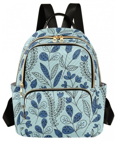 Blue Flower Fashion Backpack Purse for Women Multipurpose Casual Daypack with Multi Pockets & Secured Zipper Ladies Gift for ...