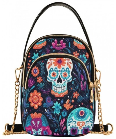 Crossbody Bags Crossbody Purse Chest Bag Orange Flower Skeleton for Women Trendy $11.34 Shoulder Bags