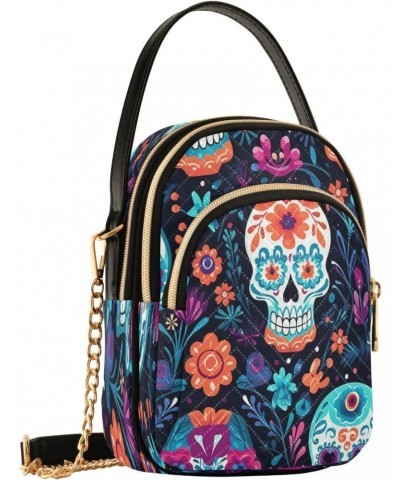 Crossbody Bags Crossbody Purse Chest Bag Orange Flower Skeleton for Women Trendy $11.34 Shoulder Bags