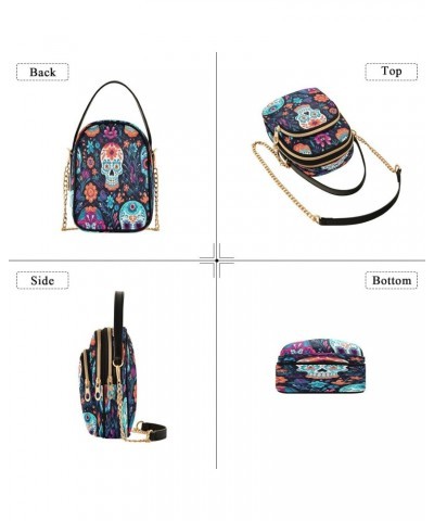 Crossbody Bags Crossbody Purse Chest Bag Orange Flower Skeleton for Women Trendy $11.34 Shoulder Bags