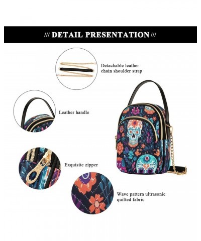 Crossbody Bags Crossbody Purse Chest Bag Orange Flower Skeleton for Women Trendy $11.34 Shoulder Bags