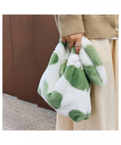 Cute Fuzzy Purse Y2K Fluffy Shoulder Bag Plush Furry Tote Bag Aesthetic Fairy Grunge Purse Y2K Accessories B03-green Heart $1...