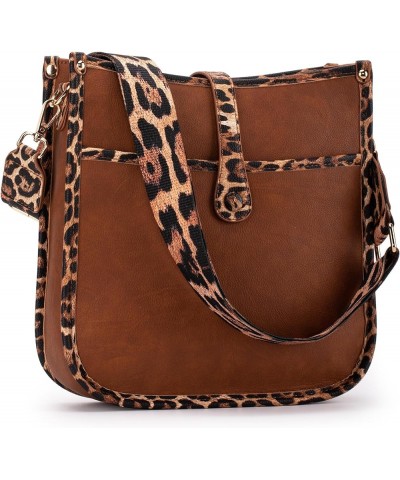 Crossbody Bags for Women Hobo Purses Shoulder Bucket Handbags A-leopard $12.30 Hobo Bags