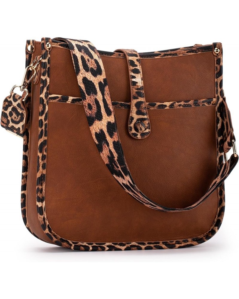 Crossbody Bags for Women Hobo Purses Shoulder Bucket Handbags A-leopard $12.30 Hobo Bags