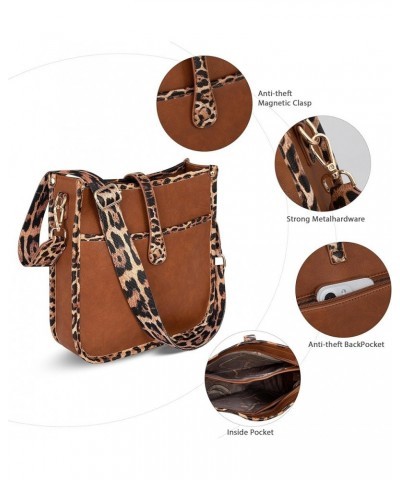 Crossbody Bags for Women Hobo Purses Shoulder Bucket Handbags A-leopard $12.30 Hobo Bags