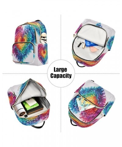 Fashion Backpack Mini Backpack Purse Casual Daily Backpack Purple Yellow Blue Heart for Travel for College Work Medium $13.60...