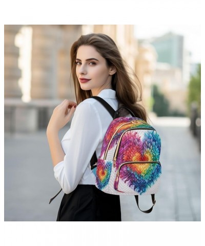 Fashion Backpack Mini Backpack Purse Casual Daily Backpack Purple Yellow Blue Heart for Travel for College Work Medium $13.60...