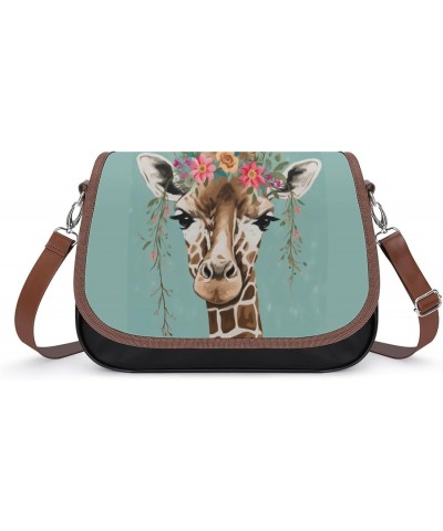 Giraffe Crossbody Shoulder Messenger Women Bag Pu Leather Office Work Business for Handbag Crossbody Bag $17.60 Shoulder Bags