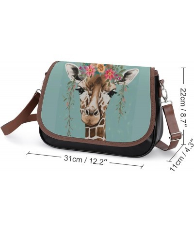 Giraffe Crossbody Shoulder Messenger Women Bag Pu Leather Office Work Business for Handbag Crossbody Bag $17.60 Shoulder Bags