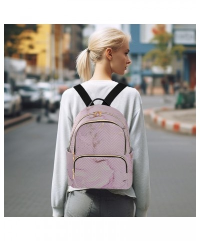 Backpack Purse for Women Pink Wall Marble, Mini Fashion Backpack Lightweight Casual Daypack Shoulder Bag Travel Backpack, Sma...