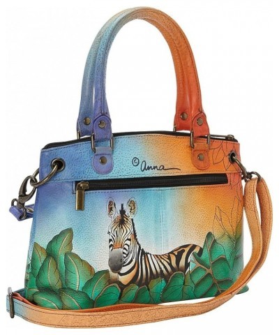 Women's Hand-Painted Genuine Leather Small Satchel Dragonfly Glass Painting $66.48 Crossbody Bags