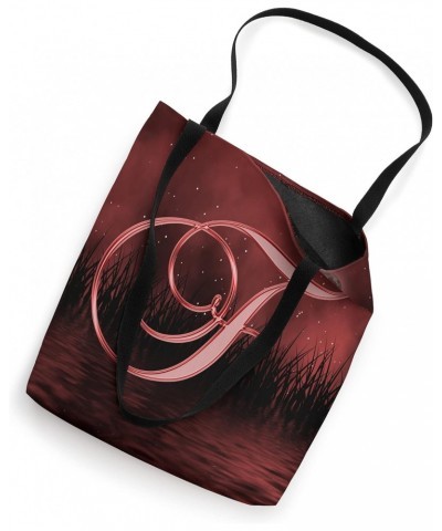 F Red Night Dark Moon Stars Water Sky Initial Letter Name Tote Bag $10.05 Totes