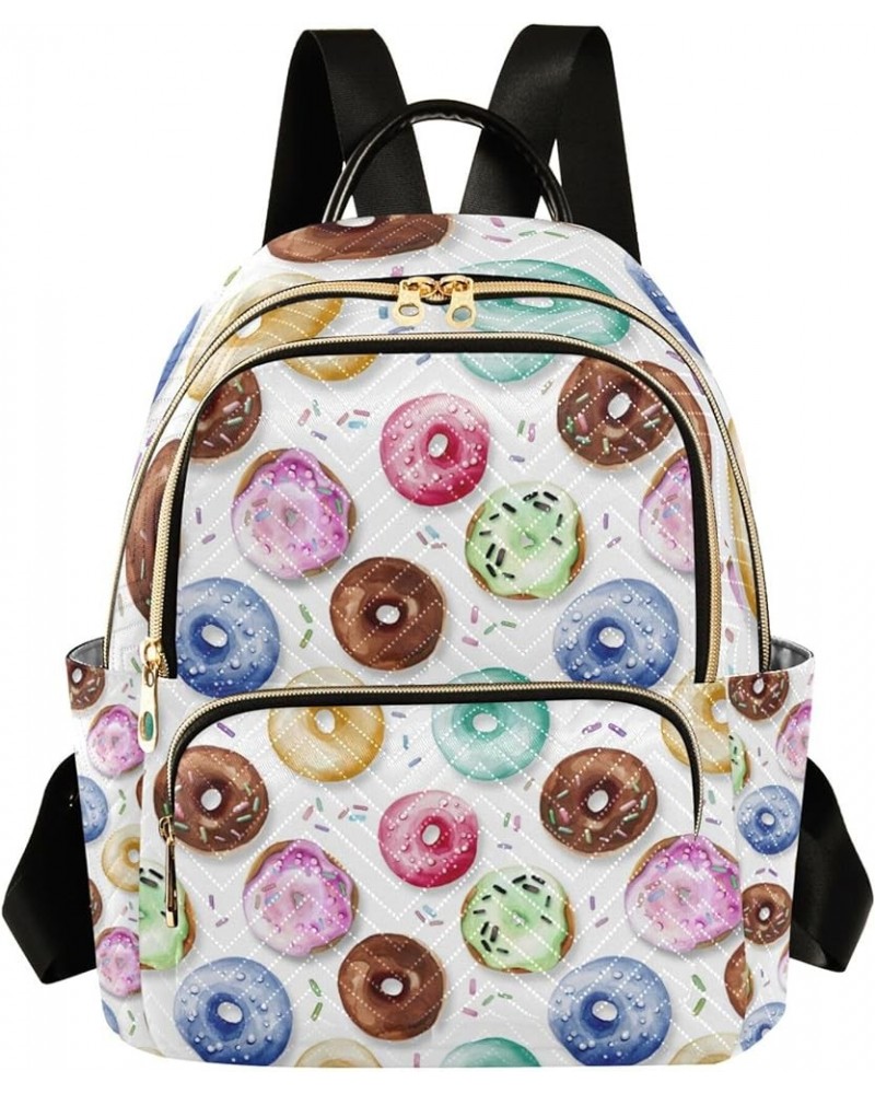 Doughnut Colorful Donuts Backpack for Women Shoulder Bag Lightweight Mini Backpack Casual Daypack Back Pack Small(11.41'' x 6...