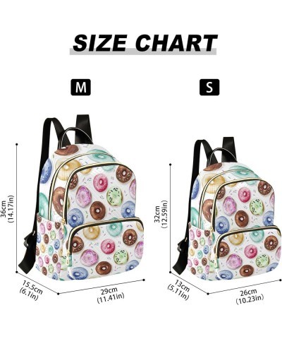 Doughnut Colorful Donuts Backpack for Women Shoulder Bag Lightweight Mini Backpack Casual Daypack Back Pack Small(11.41'' x 6...