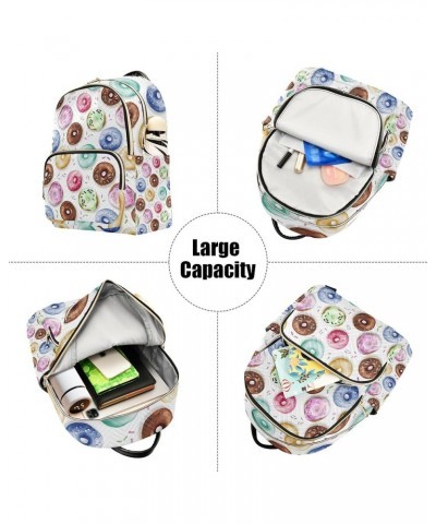 Doughnut Colorful Donuts Backpack for Women Shoulder Bag Lightweight Mini Backpack Casual Daypack Back Pack Small(11.41'' x 6...