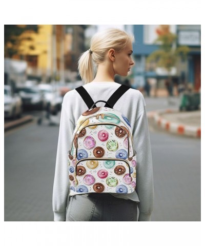 Doughnut Colorful Donuts Backpack for Women Shoulder Bag Lightweight Mini Backpack Casual Daypack Back Pack Small(11.41'' x 6...