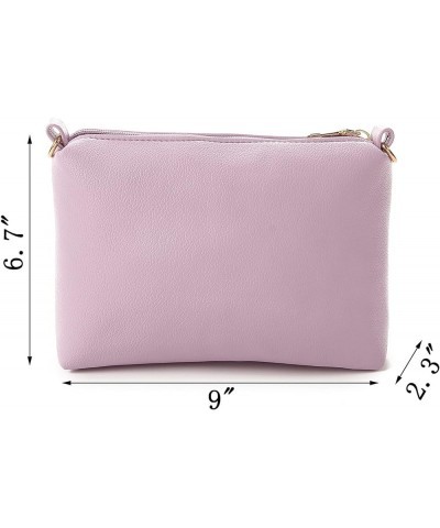 Womens Casual Handbag PU Leather Basic Crossbody Purses Hot Pink K Light Purple $24.97 Totes