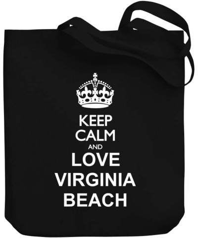 Keep calm and love Virginia Beach Canvas Tote Bag 10.5" x 16" x 4 $20.79 Totes