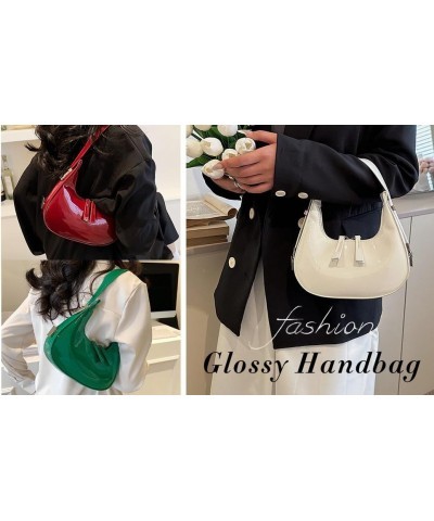 Women's Crescent Shoulder Bags, Retro Y2k 90s Hobo Handbags, Top Handle Y2k Underarm Bag Fashion Clutch Purses White $10.50 H...