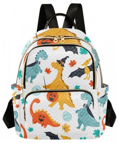 Halloween Women Backpack Dino Witch Jack-o-lantern Maple Anti-Theft Travel Backpack with Luggage Belt Durable Lightweight Han...