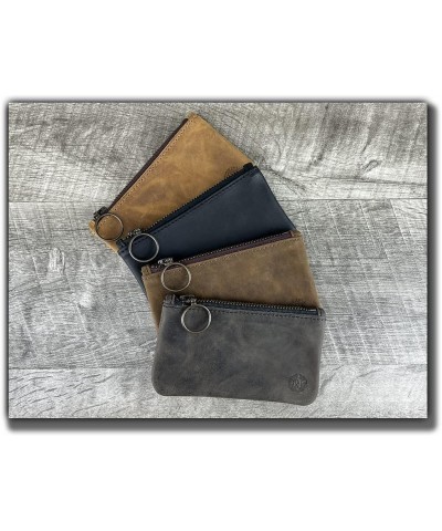 Leather Pouch with Zipper Tobacco Small $25.65 Travel Gear