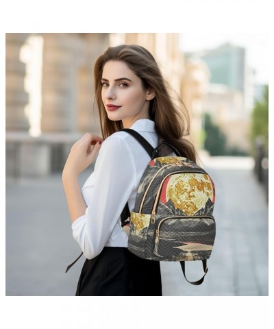 Women's Small Fashion Backpack Retro Style Landscape Print Ladies Travel Daypack Aesthetic Shoulder Bag 10.2×5.1×12.5 IN $18....